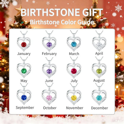 Love Pendant Necklace with Zirconia Birthstone, Women'S Jewelry Gift for Christmas, Birthday, Anniversary