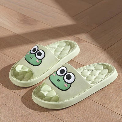 Summer Beach Slides Bathroom anti Slip Slipper Non-Slip Home Flip Flops Cartoon Frog Soft Sandals