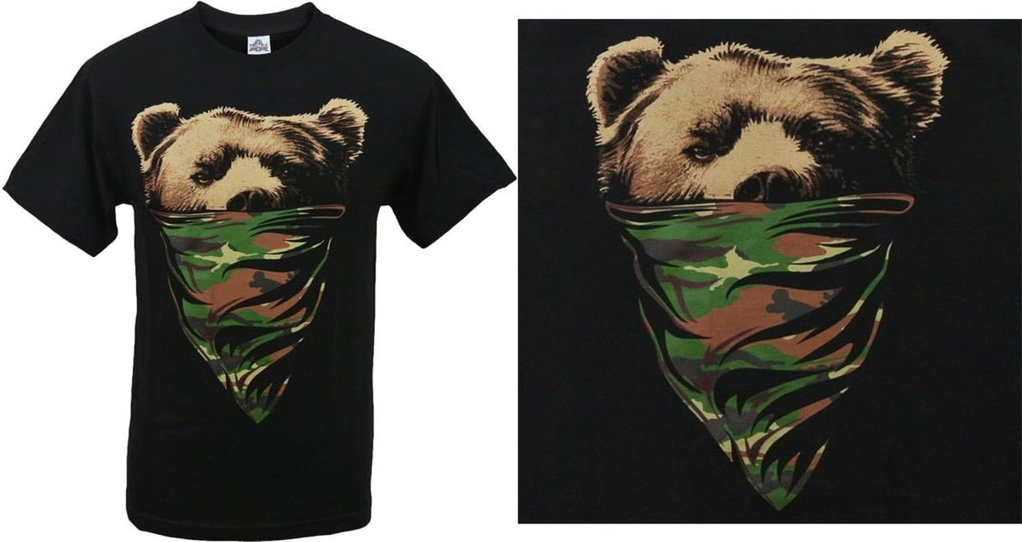 California Camouflage Bandana Bear Mens T Shirt Cali Love Tee