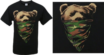 California Camouflage Bandana Bear Mens T Shirt Cali Love Tee