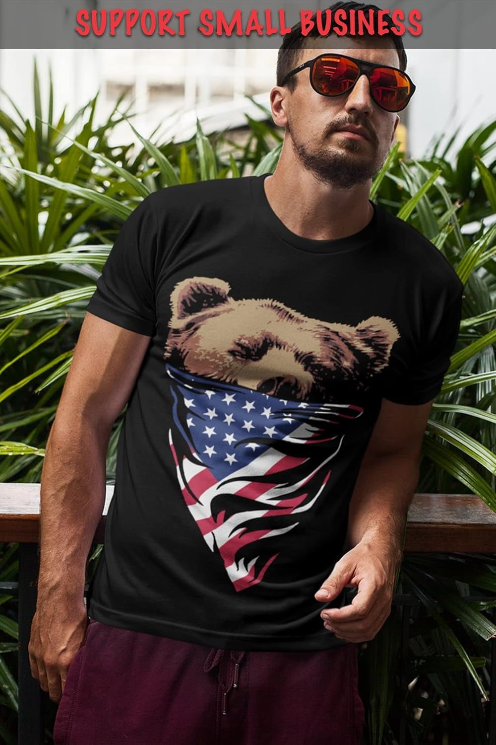 California Camouflage Bandana Bear Mens T Shirt Cali Love Tee