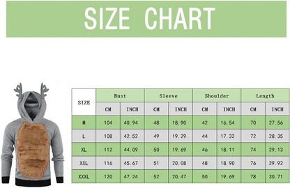 Hoodies for Mens Christmas Winter Ugly Mens Hoodies Reindeer Feather Stitching Hooded Hoodies Tops