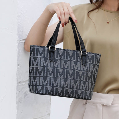 by Mia K. Marimar Women'S Tote Bag with Pouch and Wristlet, Signature 4 Piece Set - Burgundy Red