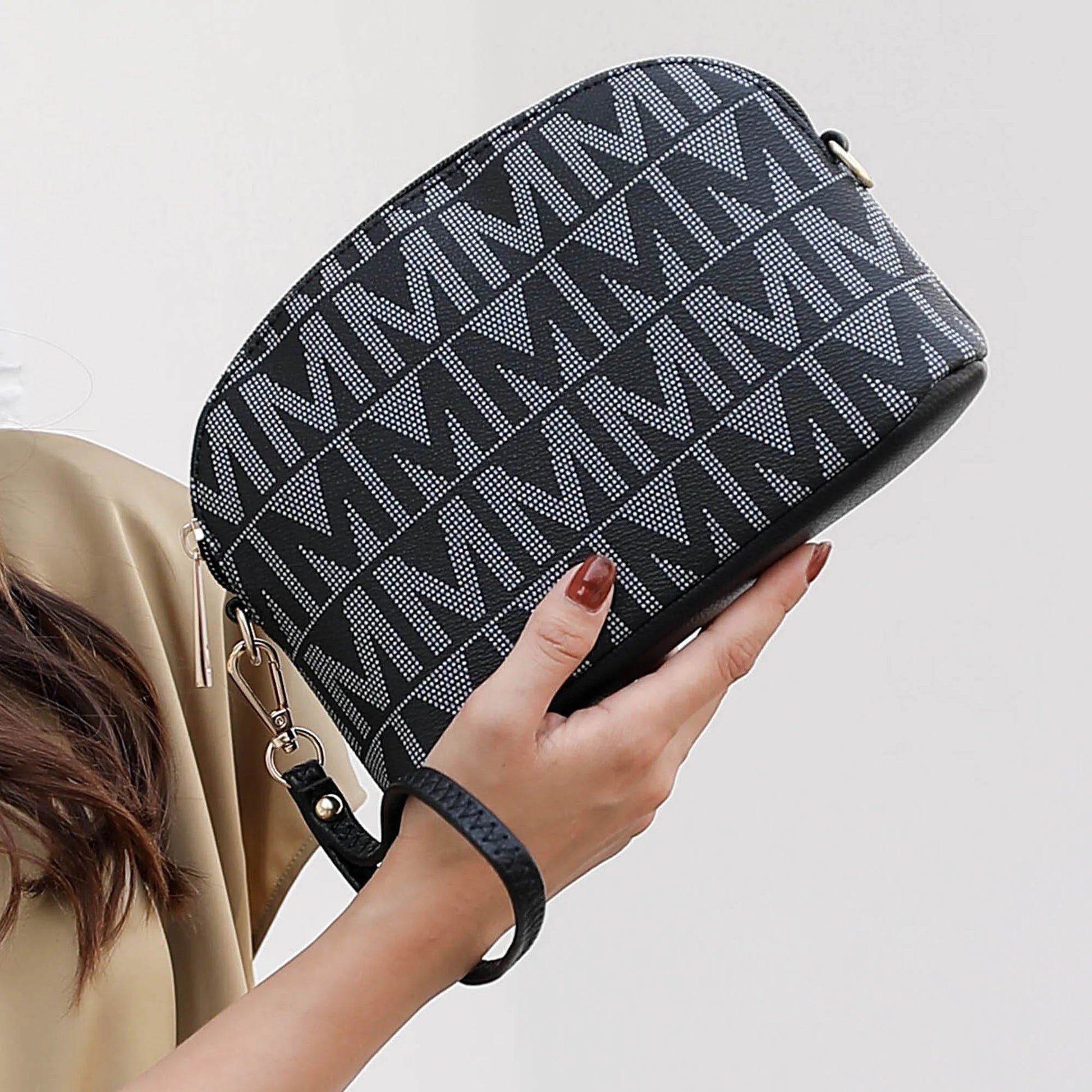 by Mia K. Marimar Women'S Tote Bag with Pouch and Wristlet, Signature 4 Piece Set - Burgundy Red