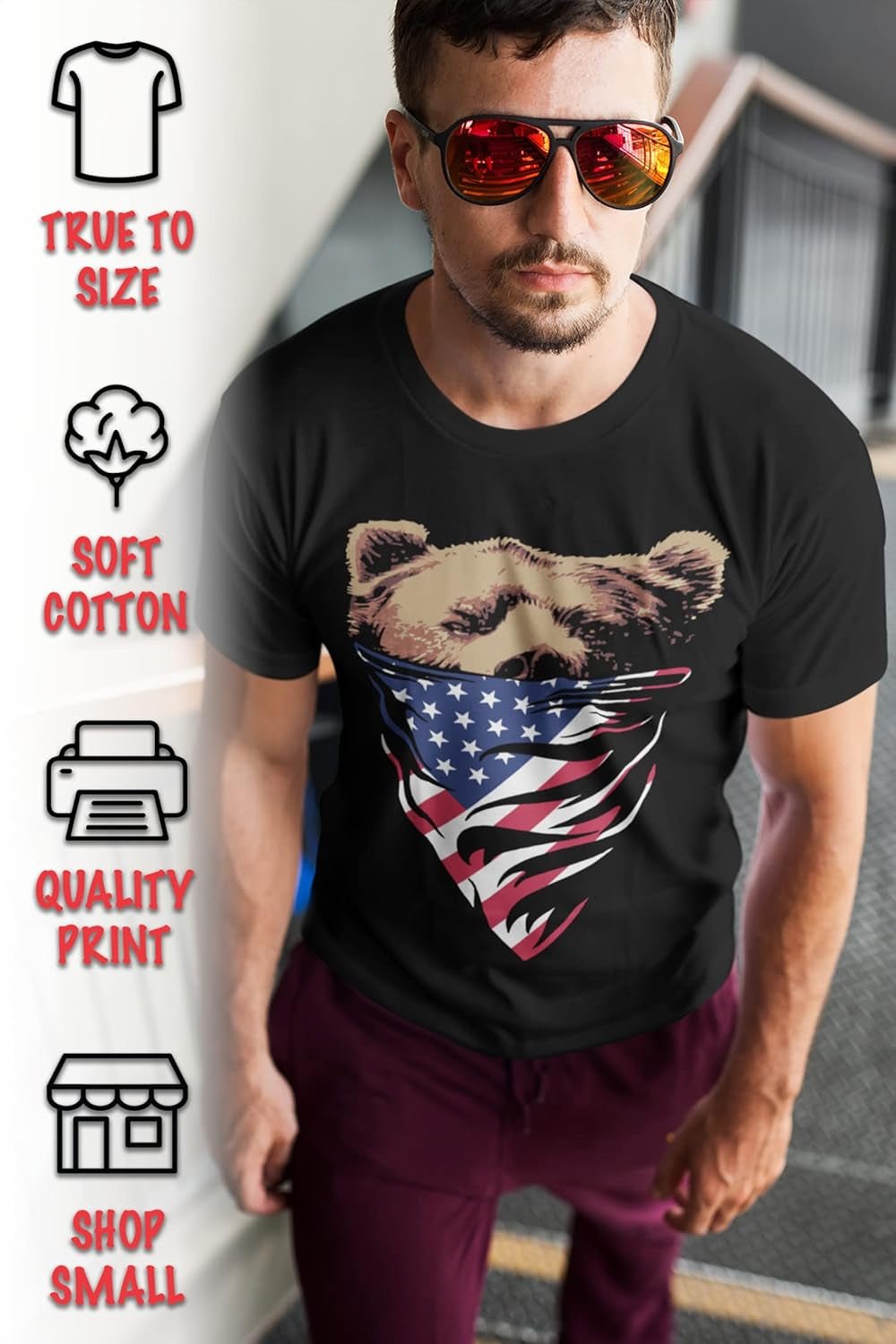 California Camouflage Bandana Bear Mens T Shirt Cali Love Tee