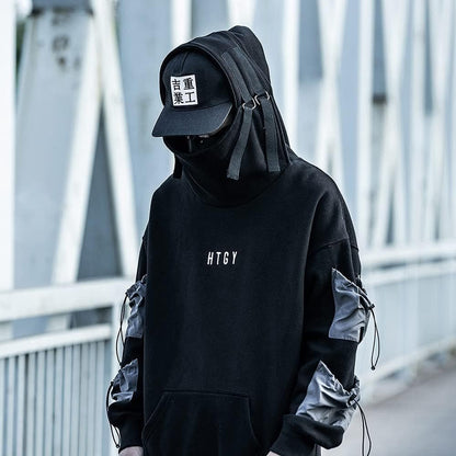 Japanese Streetwear Men'S Techwear Hoodie