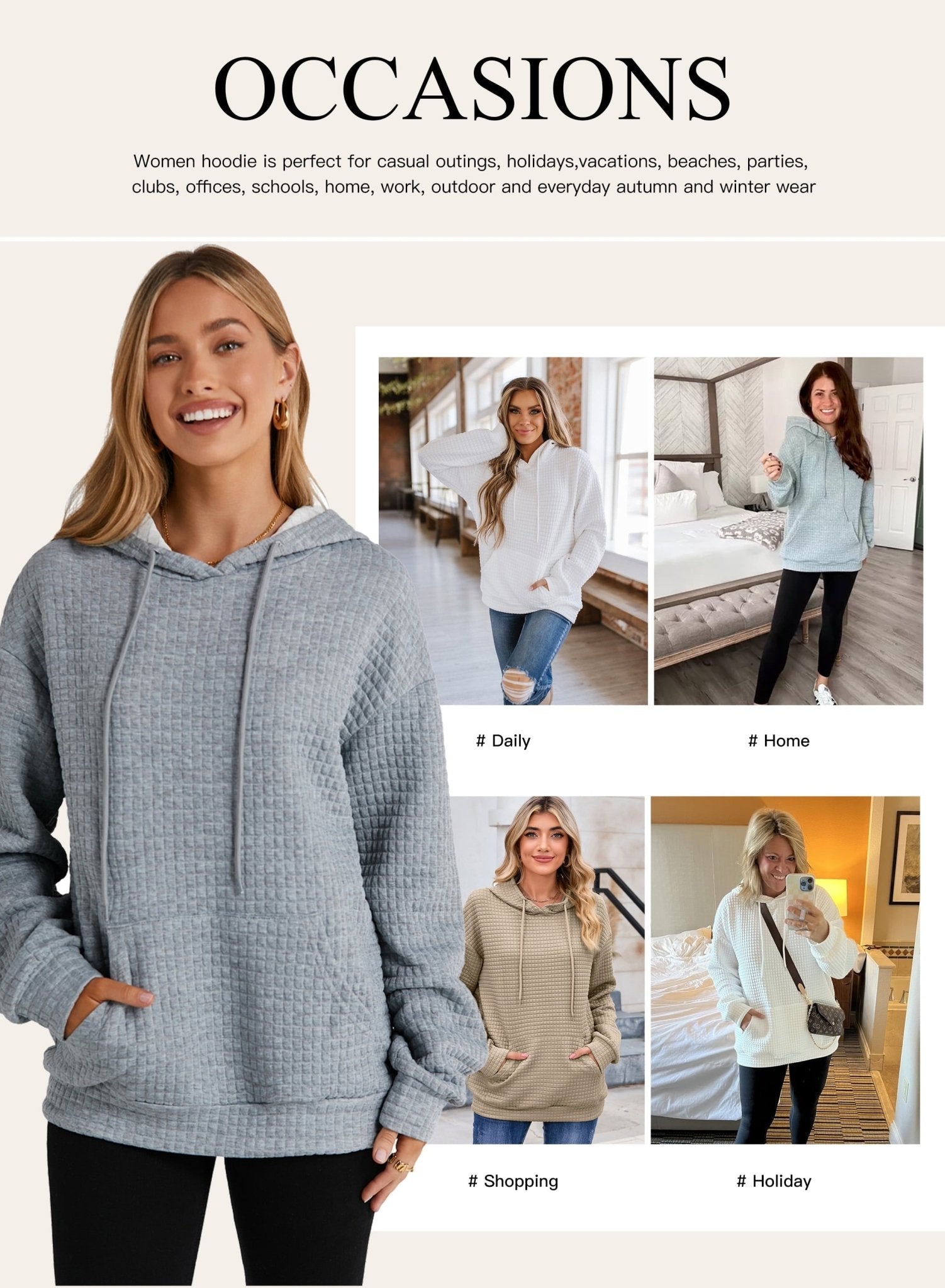 Womens Hoodie Oversized Sweatshirts for Women Loose Fit Casual Long Sleeve Hooded Sweatshirt Hoodie with Pocket Blue XL